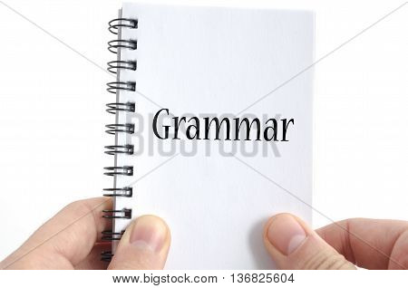 Grammar text concept isolated over white background