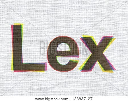 Law concept: CMYK Lex on linen fabric texture background