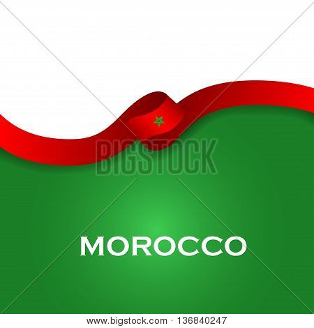Marocco Sport Style Flag Ribbon Classic Style. Vector Illustration
