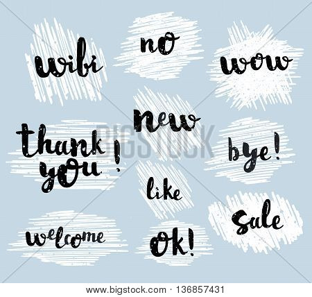 Set of Various Vector Labels in sketch style