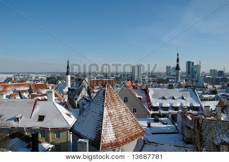 Visning af en gammel by i Tallinn