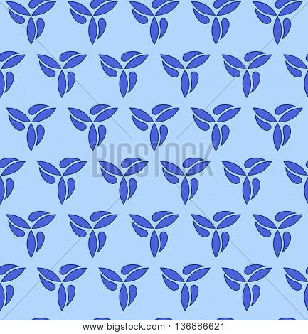 Seamless ornament. Modern geometric pattern with repeating blue lefs