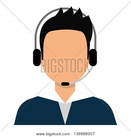 Male with heaphones and microphone cartoon design, vector illustration eps10.