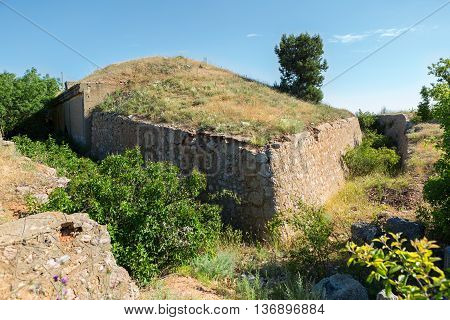 Redoubts of the nineteenth century. Balaklava in Crimea.