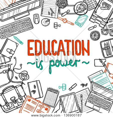 School And Eucation Hand Drawn Motivation Poster