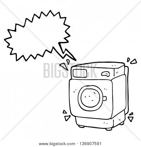 freehand drawn speech bubble cartoon rumbling washing machine