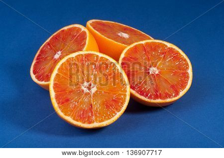 Half Of Blood Red Sicily Orange. Studio Shoot.