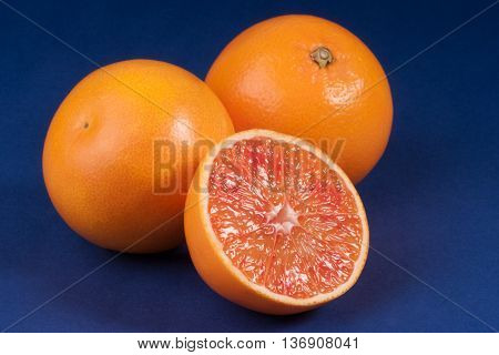 Half Of Blood Red Sicily Orange. Studio Shoot.