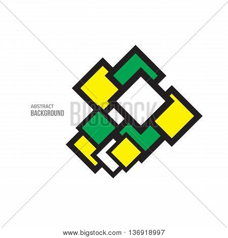 Vector green yellow abstract. Vector minimal style background. Modern geometric shape. Vector design elements. Business sale label.