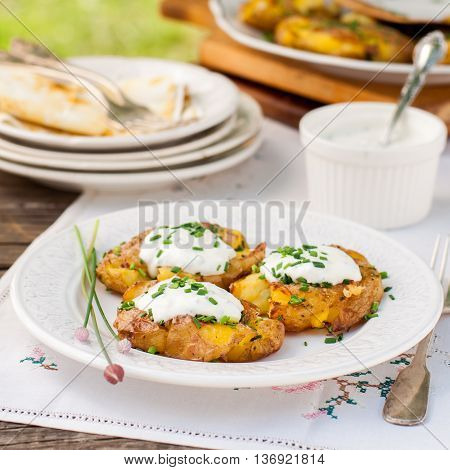 Australian Crash Hot Potatoes With Sour Cream