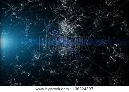 Plexus Facettes in Motion. Nice 3D Rendering