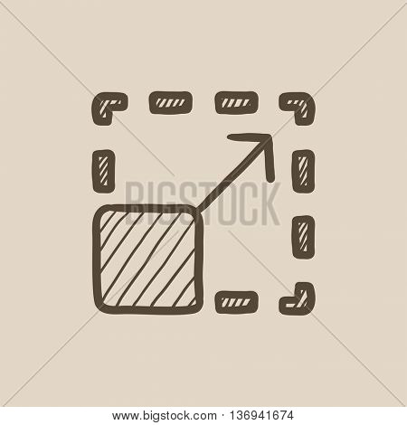 Scalability vector sketch icon isolated on background. Hand drawn Scalability icon. Scalability sketch icon for infographic, website or app.