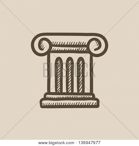 Ancient column vector sketch icon isolated on background. Hand drawn Ancient column icon. Ancient column sketch icon for infographic, website or app.