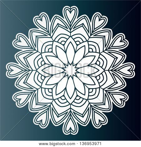 Openwork pattern mandala. Laser cutting template for wedding envelopes invitations decorative elements.