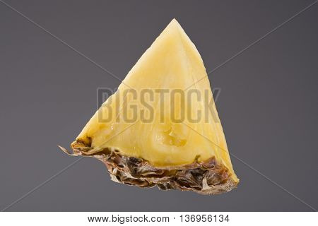 Pineaple Portion On Gray, Studio Shoot
