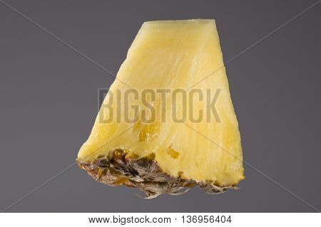 Pineaple Portion On Gray, Studio Shoot