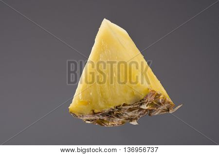 Pineaple Portion On Gray, Studio Shoot