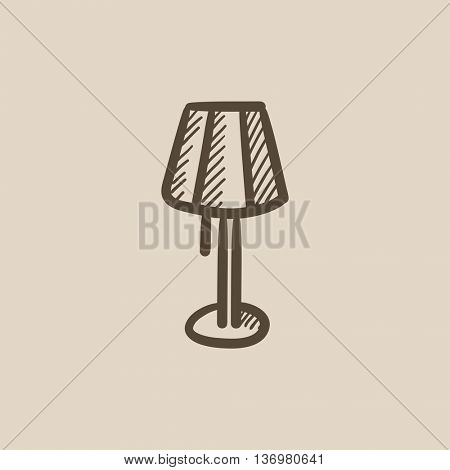 Stand lamp vector sketch icon isolated on background. Hand drawn Stand lamp icon. Stand lamp sketch icon for infographic, website or app.