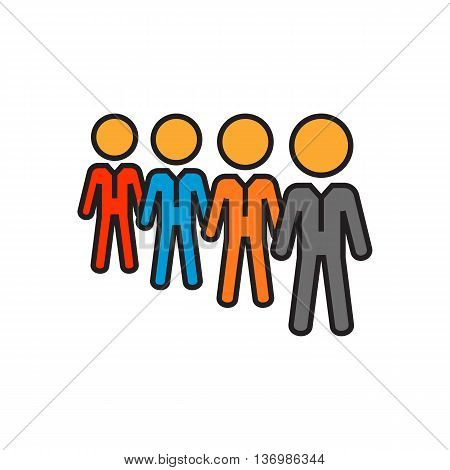 People silhouettes standing in line. Queue, waiting, shop, airport. Queue concept. Can be used for topics like tansport, shopping, airport