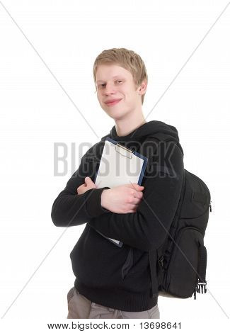 jonge man houdt een Klembord