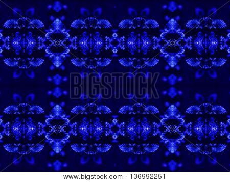 Abstract geometric seamless background. Ornate diamond and octagon pattern turquoise with dark blue wiggly outlines and purple elements.