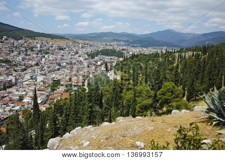 Amazing panorama of Lamia City, Central Greece