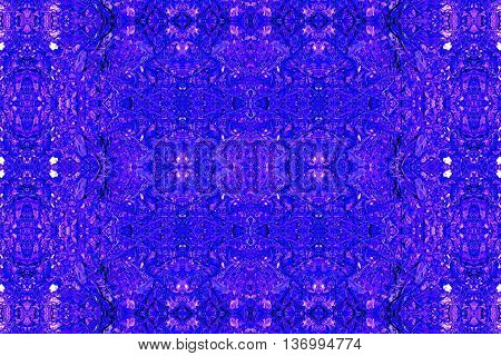 Abstract geometric seamless background. Ornate diamond and octagon pattern turquoise with dark blue wiggly outlines and purple elements.
