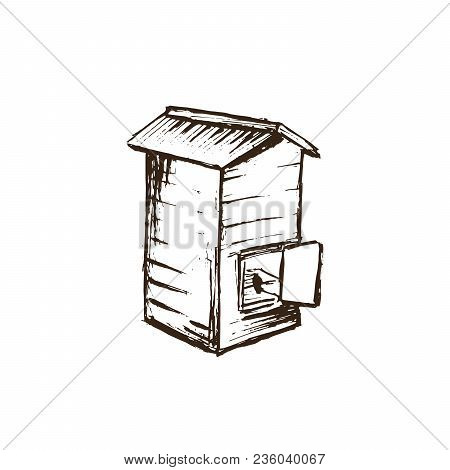 Honey Sketches Apiary, Honey Hand Drawn Superfood Organic Products Design, Vector Illustration. Blac