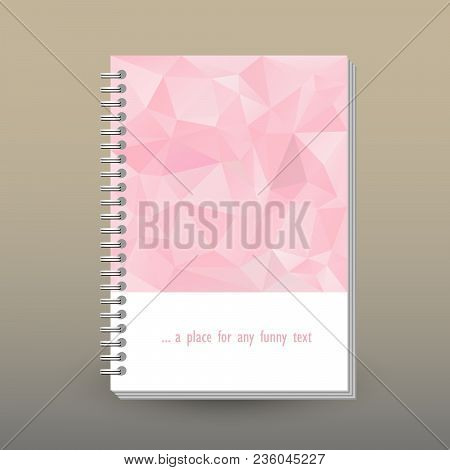Vector Cover Of Diary Or Notebook With Ring Spiral Binder - Format A5 - Layout Brochure Concept - Cu