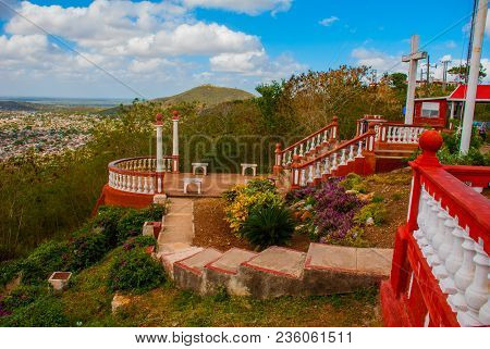 Cuba. Holguin:landscape From The Top Overlooking The City Holguin From Hill Of The Cross. Sightseein