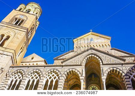 The Amalfi Cathedral Dedicated To The Apostle Saint Andrew In The Piazza Del Duomo In Amalfi Italy O