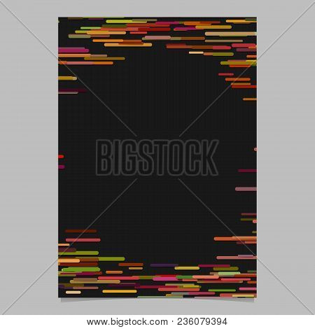 Abstract Horizontal Rounded Stripe Background Brochure Template - Vector Frame Graphic