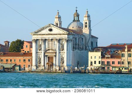 The Old Gesuathi (santa Maria Del Rosario) Church On A Sunny Day. Venice, Italy