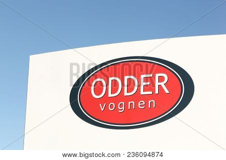 Odder, Denmark - March 30, 2018: Odder Vognen Logo On A Panel. Odder Vognen Is A Manufacturer Of Pra