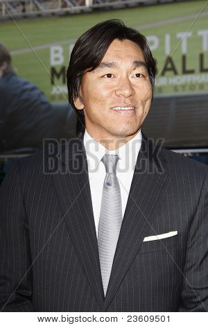 OAKLAND, CA - 19.September: Hideki Matsui bei der Weltpremiere von Columbia Pictures 