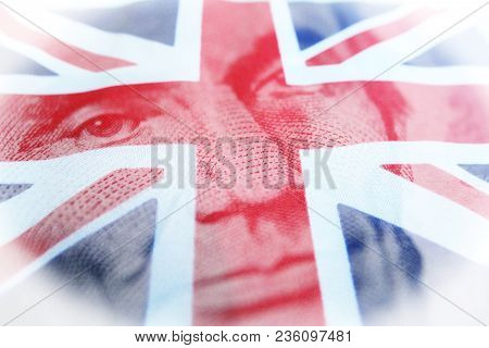 Foreign Investing With Abraham Lincoln With British Flag High Quality Stock Photo