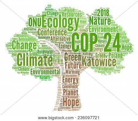 Cop 24 In Katowice, Poland Word Cloud Illustration