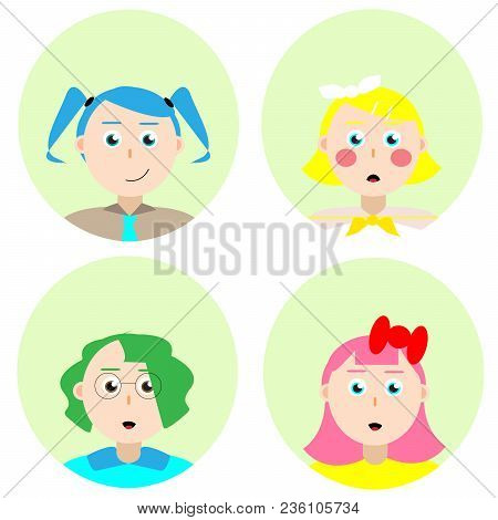 Cute Girls, Avatars, Set Of Avatars, Avatars Set, People Icon, Icons