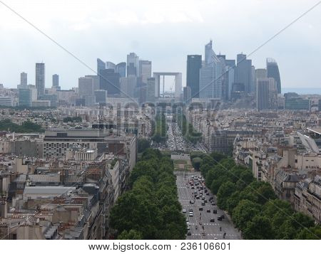 La Défense, Paris During The Day From Atop The Arc De Triomphe