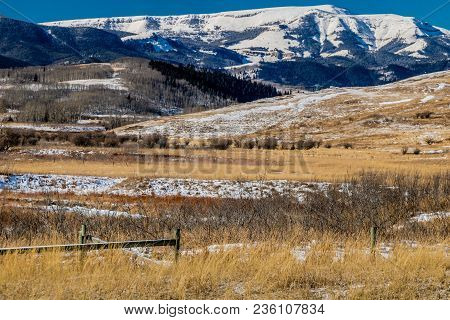 Snowy Farmers Field, Cowboy Trail, Alberta, Canada