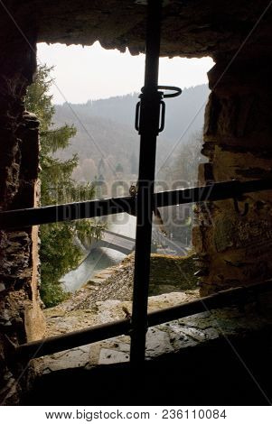 Looking Out Of Castle Window