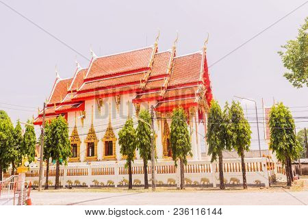 The Beautiful Thai Buddist Church At Phuket, Thailand