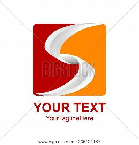 Letter S Logo Design Template Colored Red Yellow Square Swoosh Design For Business And Company Ident