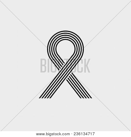Aids Outline Symbol Icon. Simple Multiline Vector Design Element On White Background. Vector Illustr