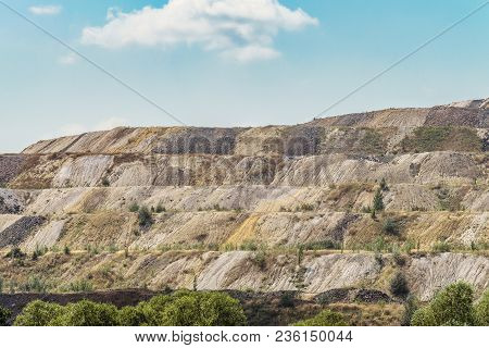 Dumps Of Processed Iron Ore. Waste From The Iron Ore Industry. Belgorod Region, Russia.