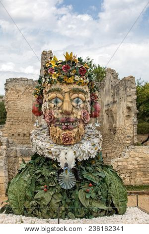 Les Baux, France - June 26, 2017: The Artwork, Titled Spring Is Four Seasons Three-dimensional Inter