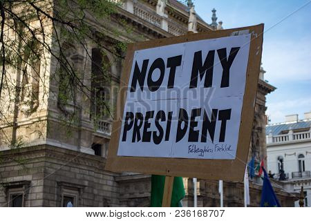 Political Protest Demonstration Sign Against The Recently Elected Government For Real Democracy .