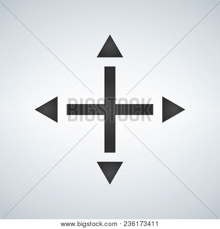 Joystick Arrows Differnet Directions, Vector Illustration Isolated On Modern Background