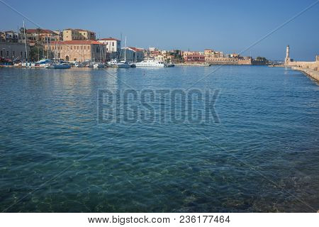 Picturesque Seascape In  Port Of Xania, Greece