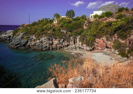 Picturesque Seascape In  Bay Of Souda, Greece